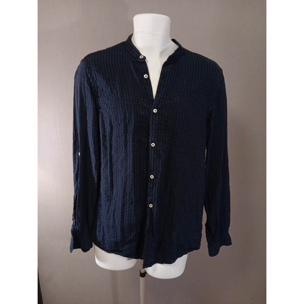 4 Mens Assorted Brand Name Button Up Long Sleeves In Blue And White Sizes Medium